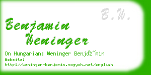 benjamin weninger business card